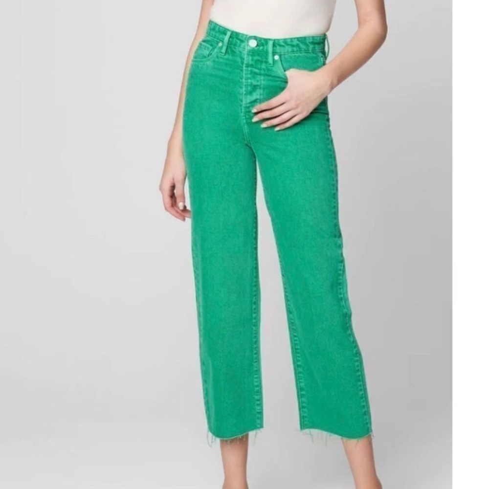 Blank NYC The Baxter Ribcage Straight Leg Denim Blue Jeans green size 26